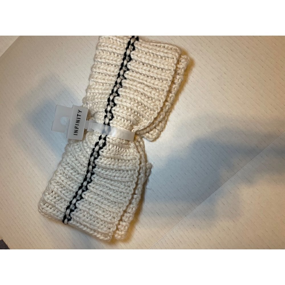Women's Striped Cream Knit Cowl Infinity Wild Fable Scarf New